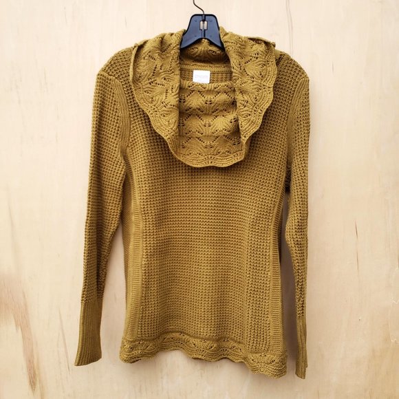 Chico's Cozy Textured Cowl Sweater Martini Olive 0 - Picture 4 of 12